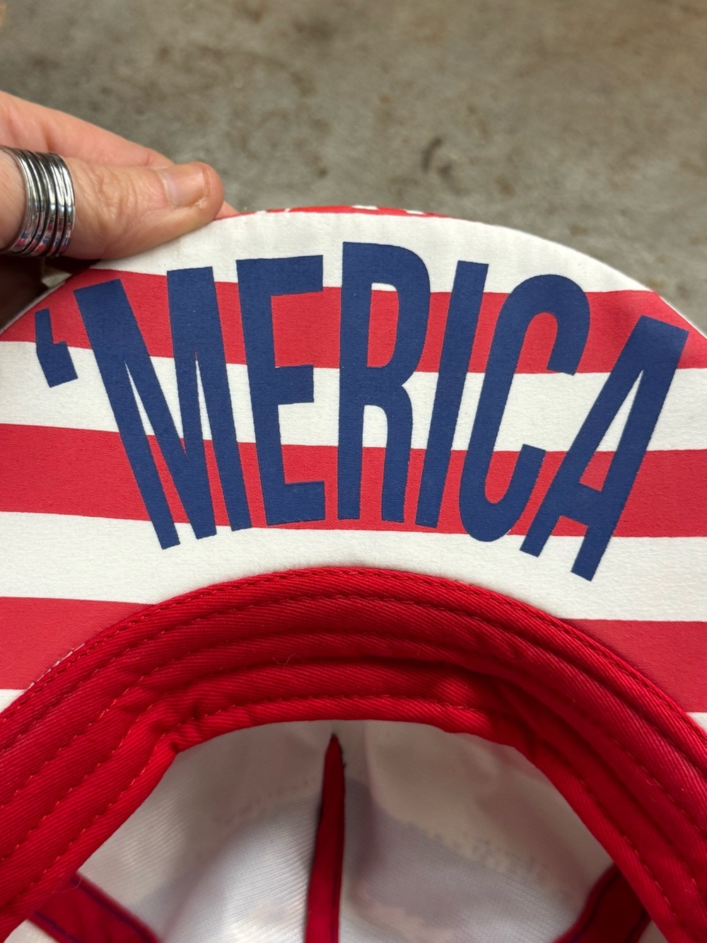 Maui and Sons Red White Blue Cap Hat with Colorful Logo Patch ‘MARICA on inside - Picture 3 of 3